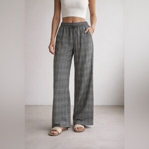 NWT Autres Filles Plaid‎ Wide Leg pull on pant